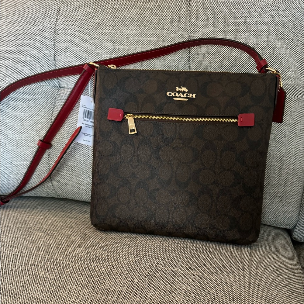 Coach Rowan File Bag in Signature Canvas New with Tags